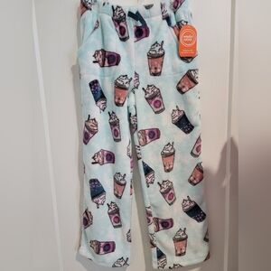 Wonder Nation Kids Pajama Pants- Blue with Coffee Cup Print